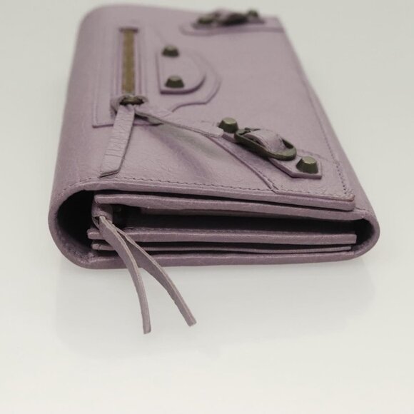 BALENCIAGA Classic Continental Zip Wallet Leather Purple - Picture 9 of 15